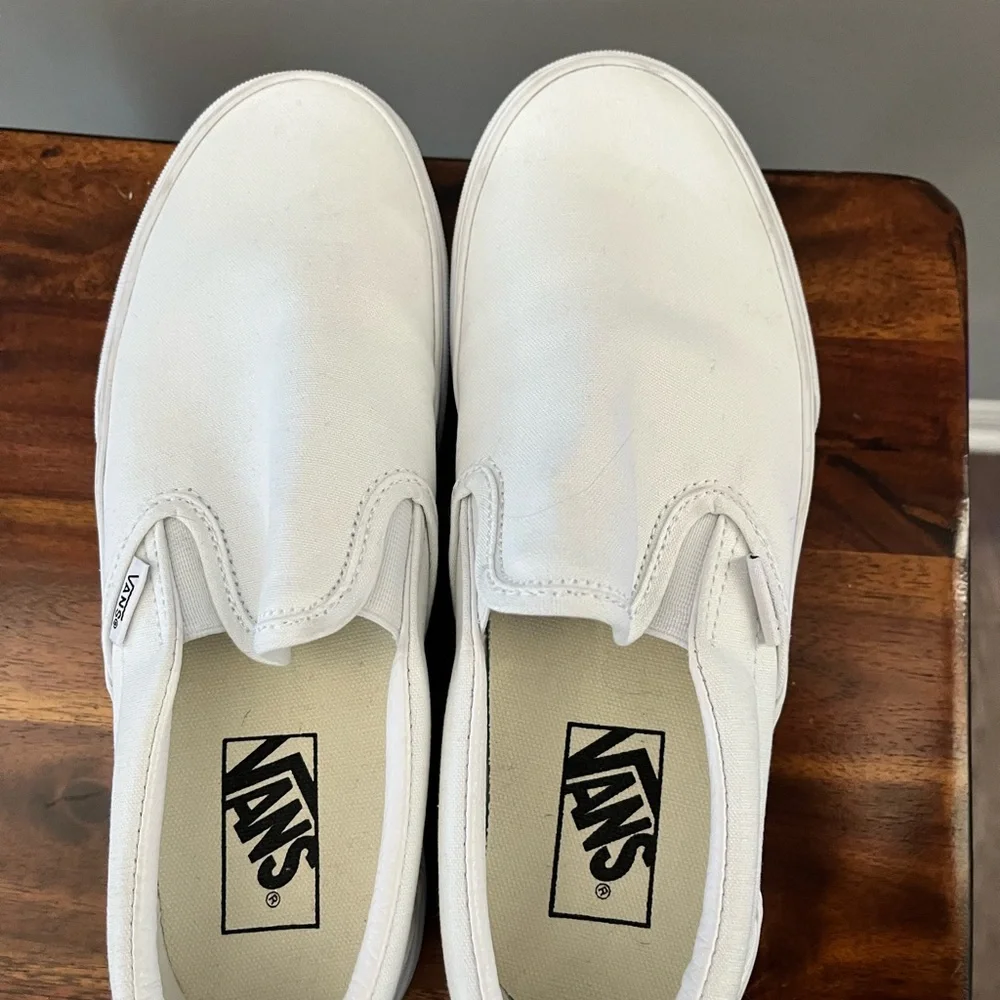 Vans White Slip-On Sneakers - Picture 6 of 7